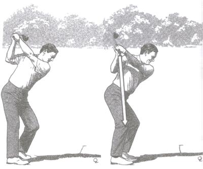 Début de la descente du swing de golf